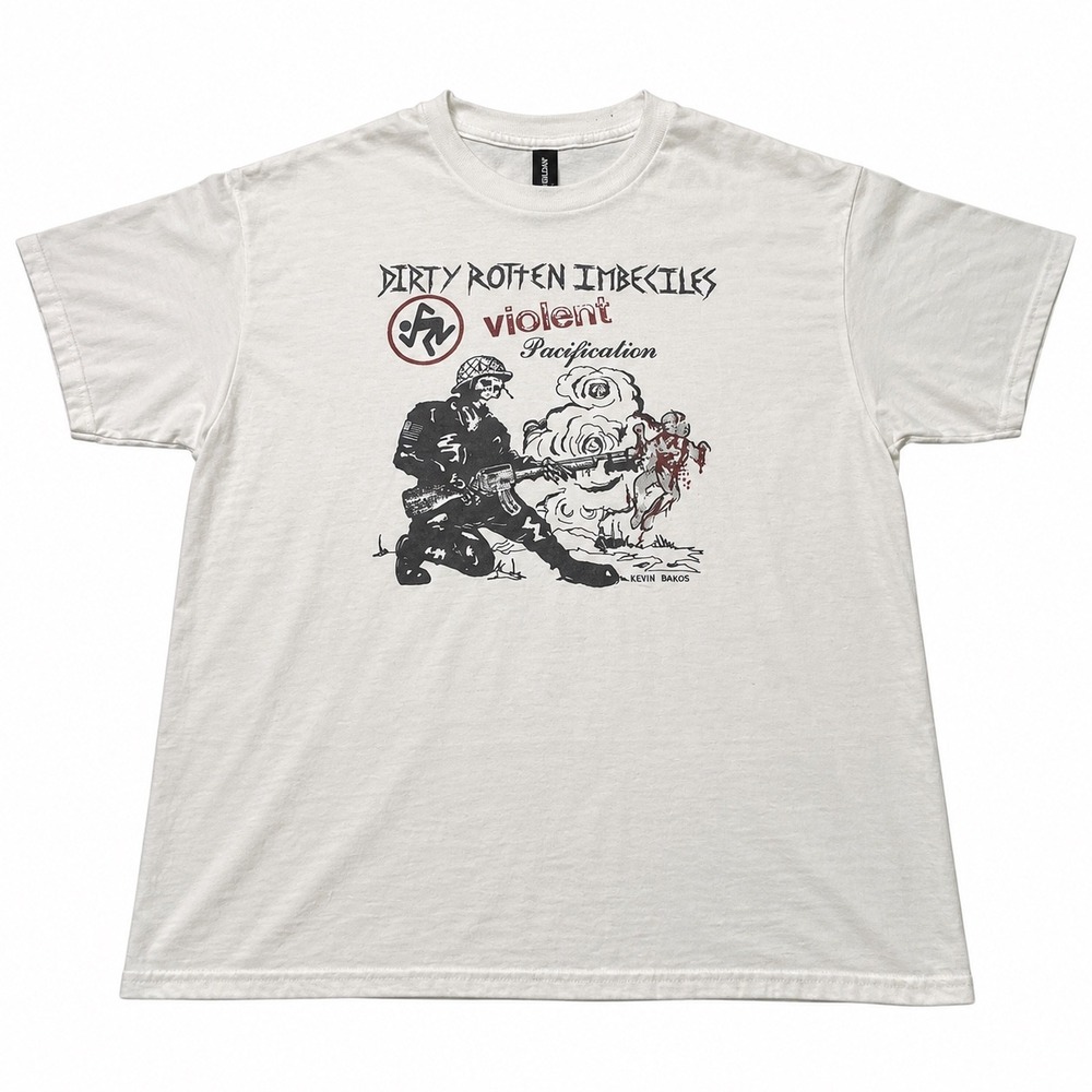 DRI Dirty Rotten Imbeciles Violent Pacification White Graphic T-Shirt